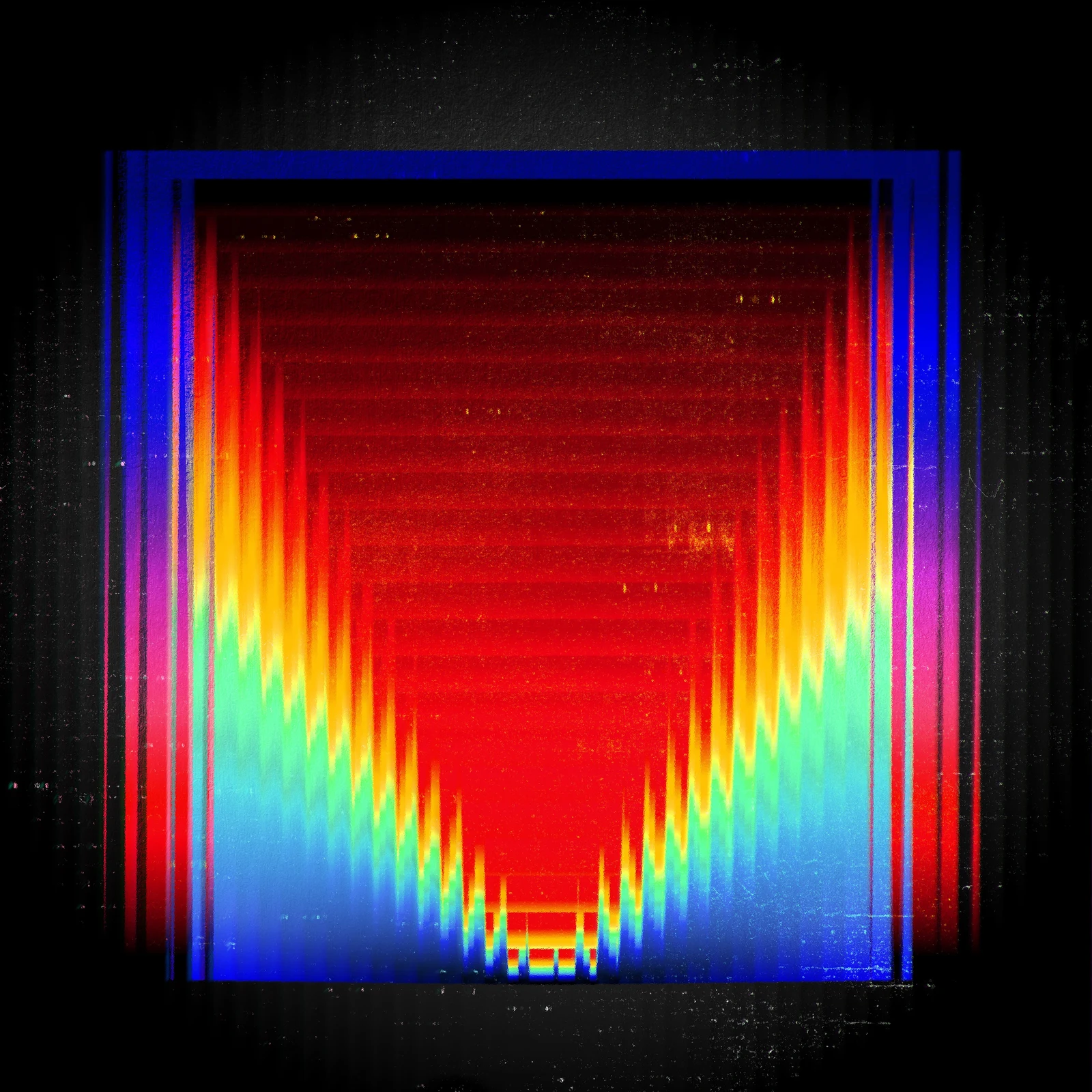 Pochette d’« Atlas » de French 79 : un V de chaleur, du rouge au bleu, sur fond noir