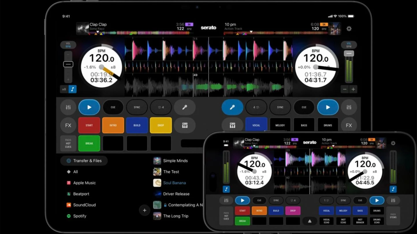 Serato DJ pour iOS sur iPad et iPhone